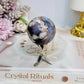 High Grade Blue Flower Agate Sphere on Stand 120g