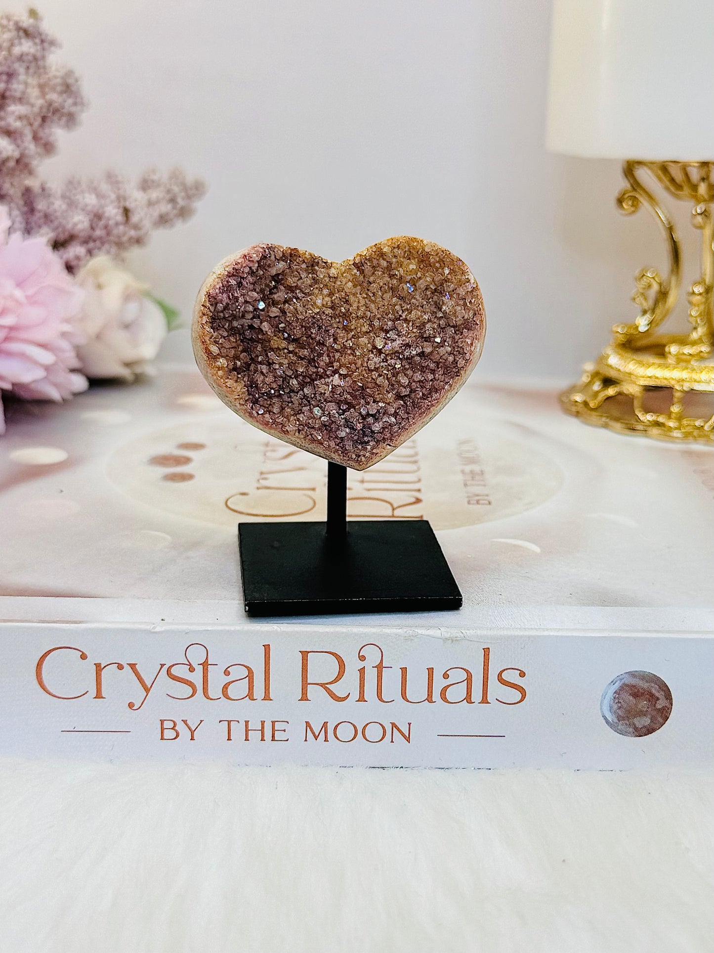 Beautiful 6cm Amethyst Carved Heart On Stand From Brazil