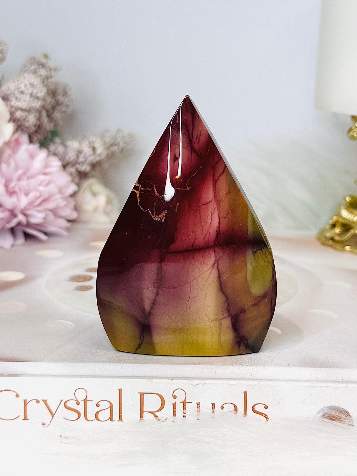 Mookaite Jasper Carved Flame 8cm