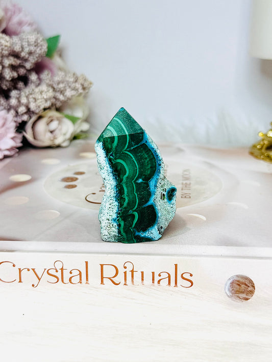 Natural Malachite & Chrysocolla Tower | Freeform 5.5cm