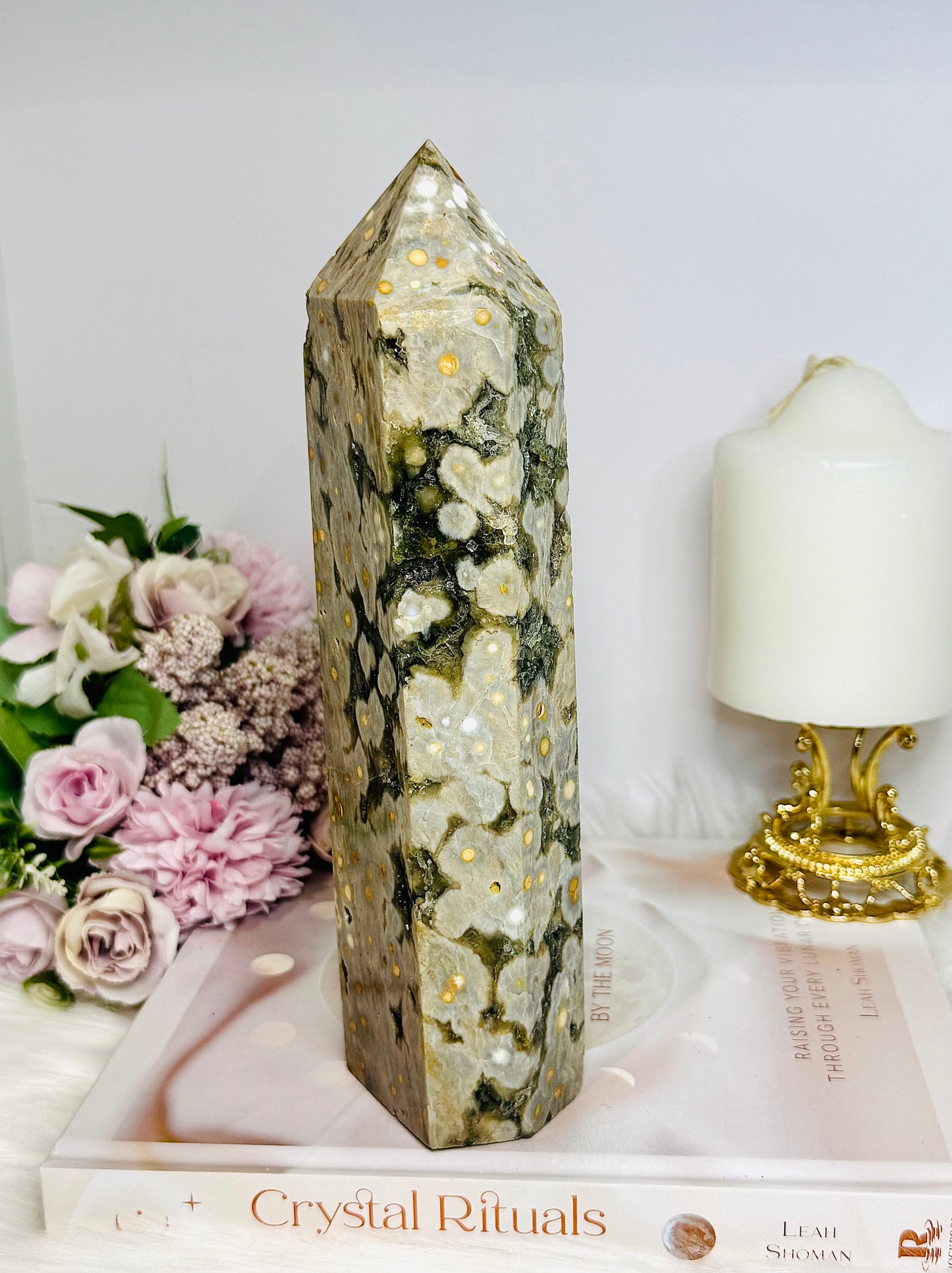 Large Ocean Jasper Druzy Tower 21.5cm 971g