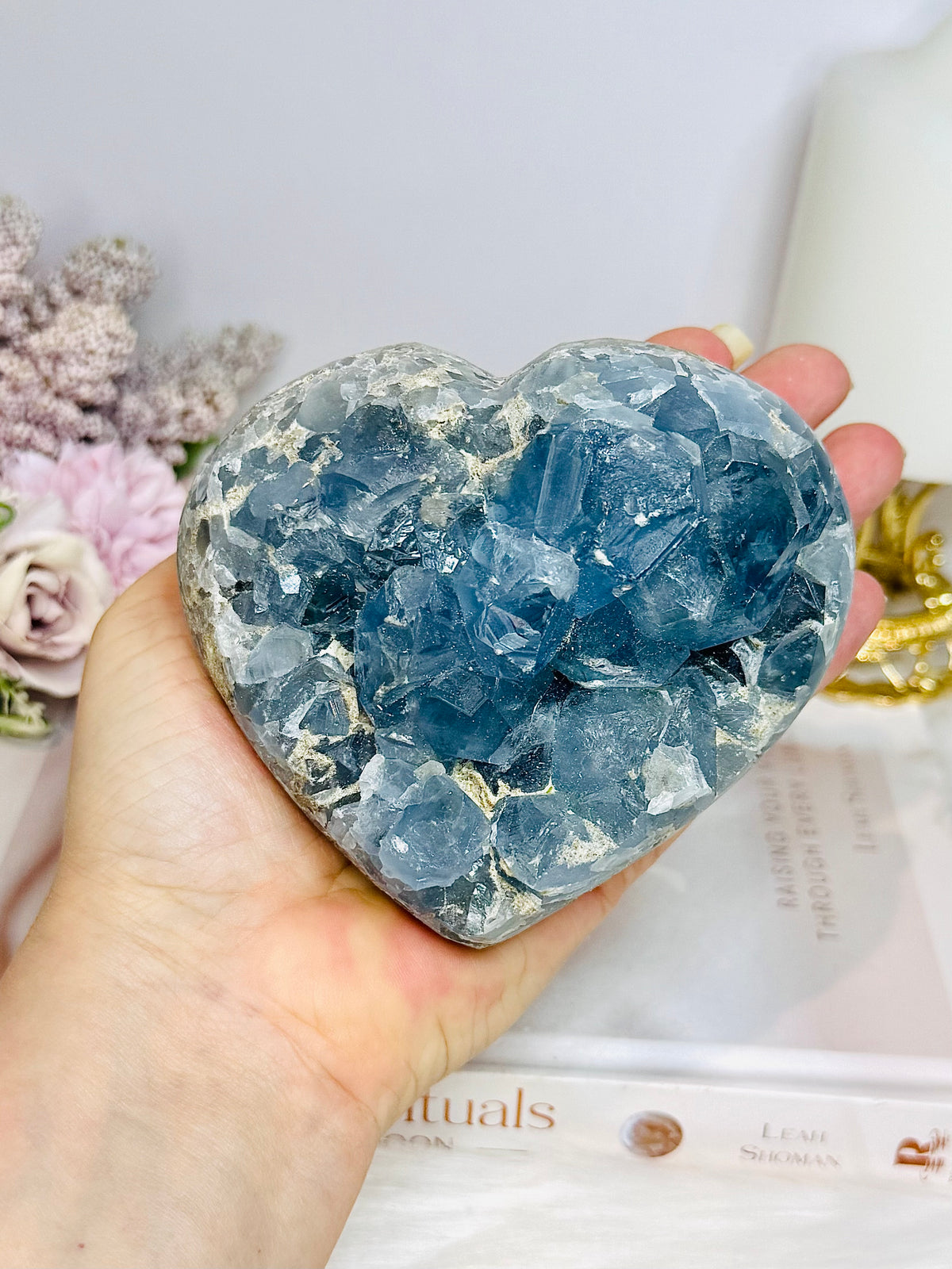 Large Deep Blue Large Chunky Celestite Heart 1.1KG