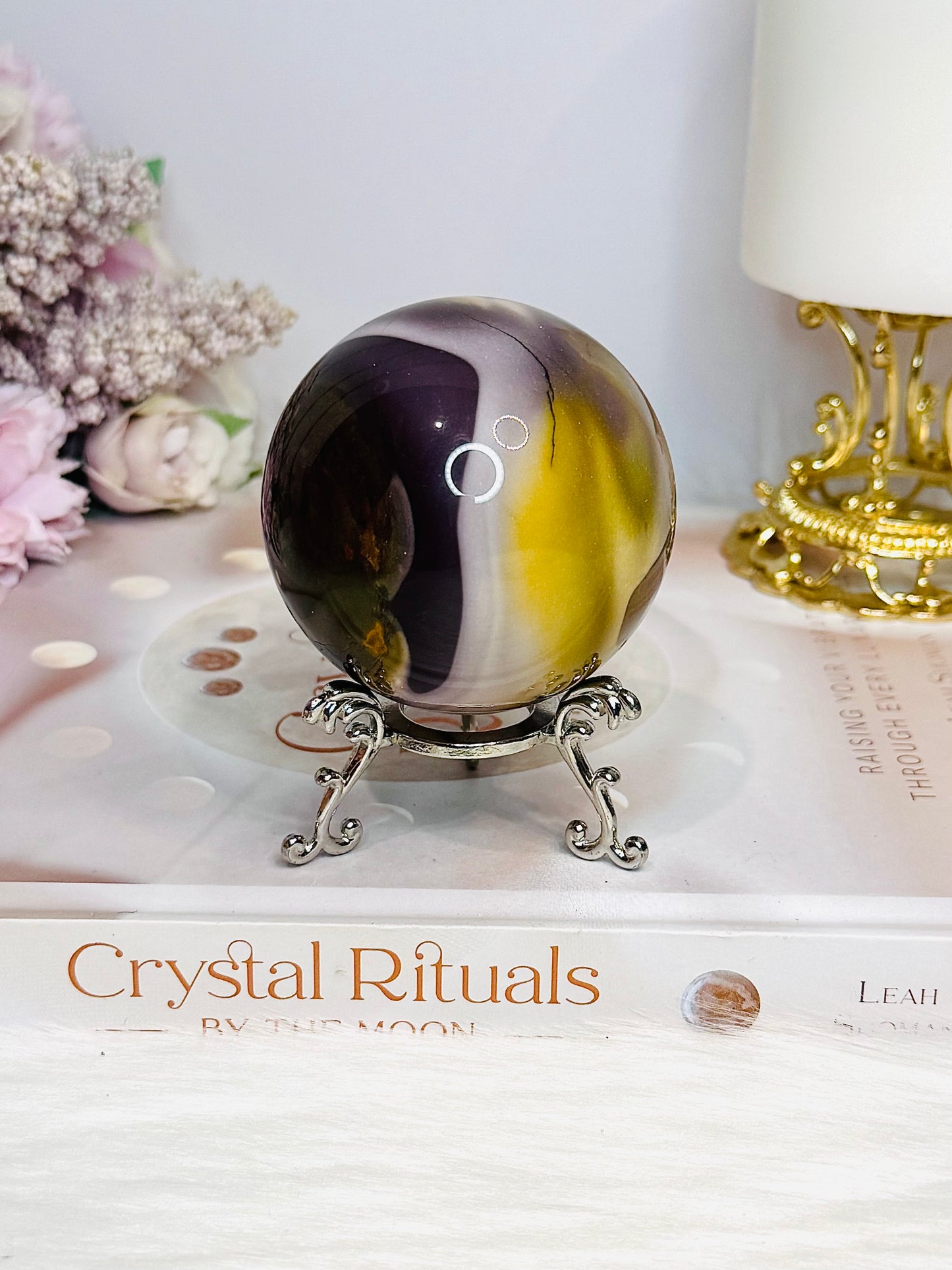 Mookaite Jasper Sphere on Stand 297g
