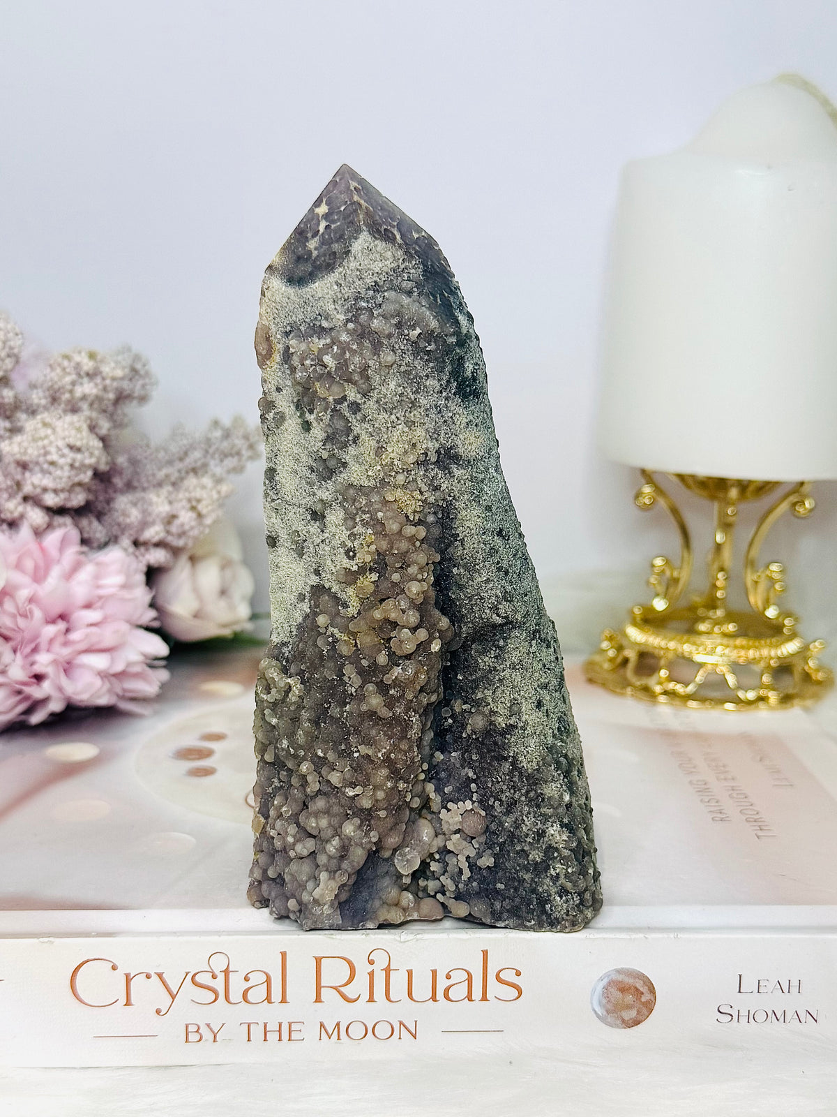 Natural Large Grape Chalcedony Agate Tower 13.5cm 397g