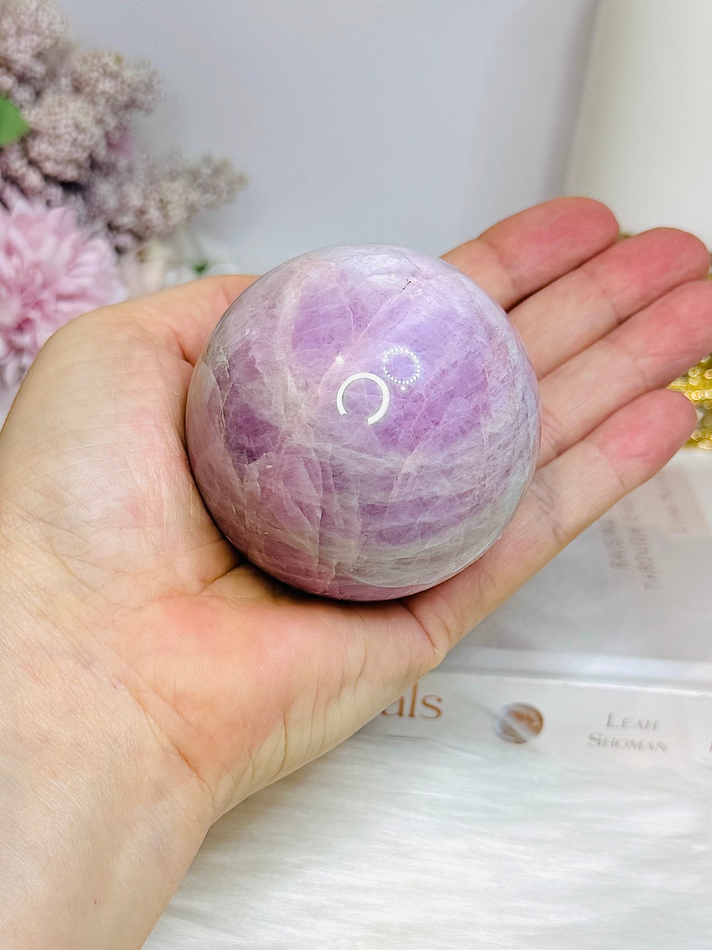 Large Kunzite Sphere on Stand 398g