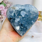 Deep Blue Celestite Cluster Heart 1.5KG 10.5cm