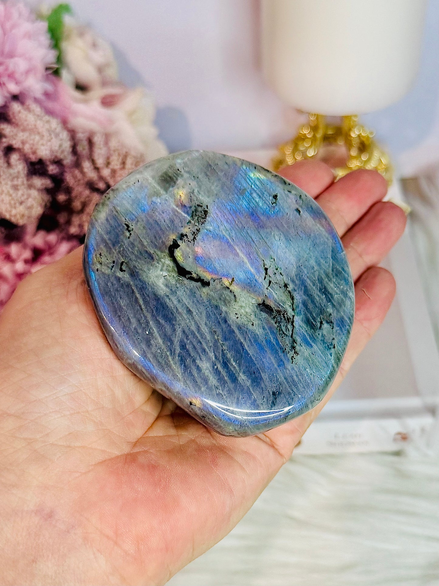 Natural Labradorite Polished Freeform 8cm with Beautiful Flash