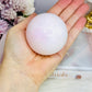 Natural Pink Mangano Calcite (UV Reactive) Sphere on Stand 291g