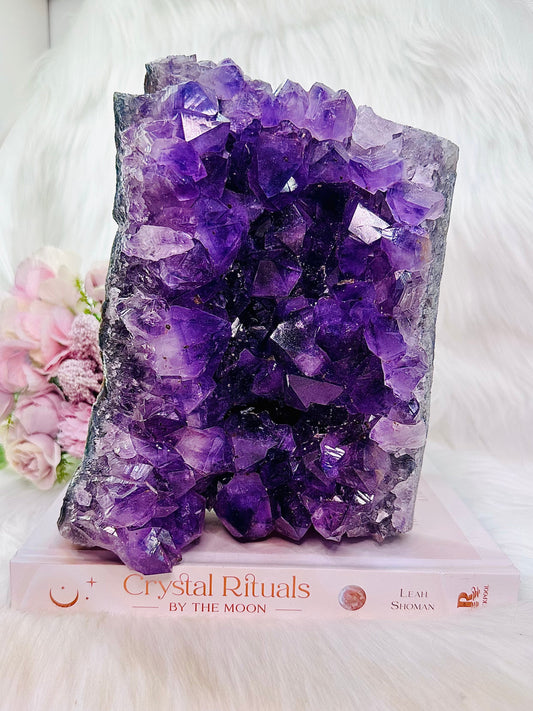 ⚜️ SALE ⚜️ Classy & Fabulous Huge 3.45Kg High Grade Amethyst Cluster On Stand From Brazil On Stand