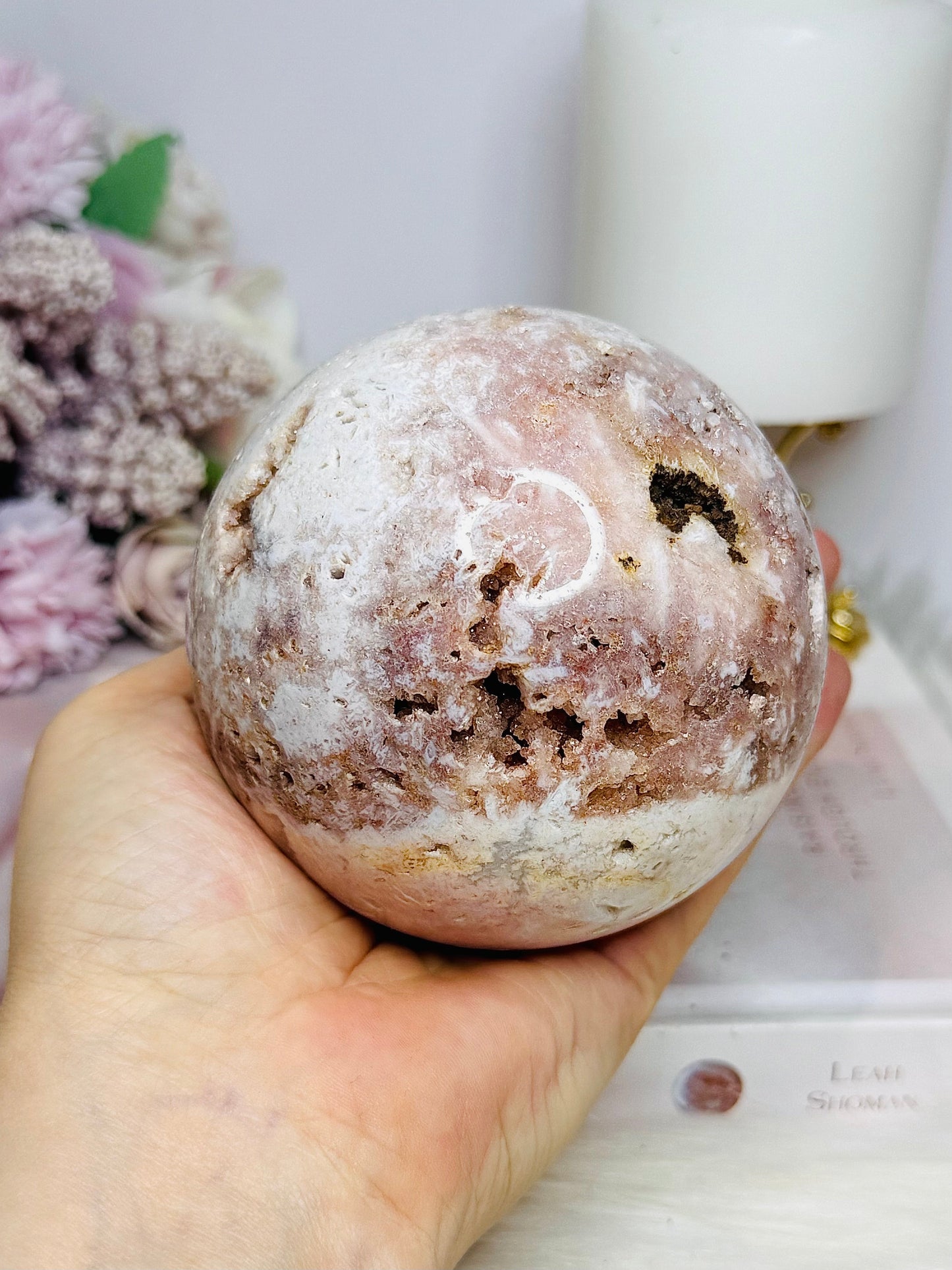 Large Pink Amethyst Druzy Sphere on Stand 816cm