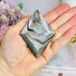 Silver Sheen Obsidian Carved Diamond On Stand 16cm