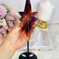 Incredible Large Natural Fluorite Carved Polaris Star On Stand 25.5cm