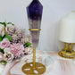 High Grade Phantom Amethyst Point | Obelisk on Gold Stand 20cm