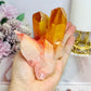 Orange Coated Angel Aura Quartz Cluster 490g