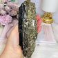 Large Natural Black Tourmaline In Mica Specimen On Stand 18cm 601g