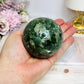 Large Green Diopside Sphere on Stand 503g