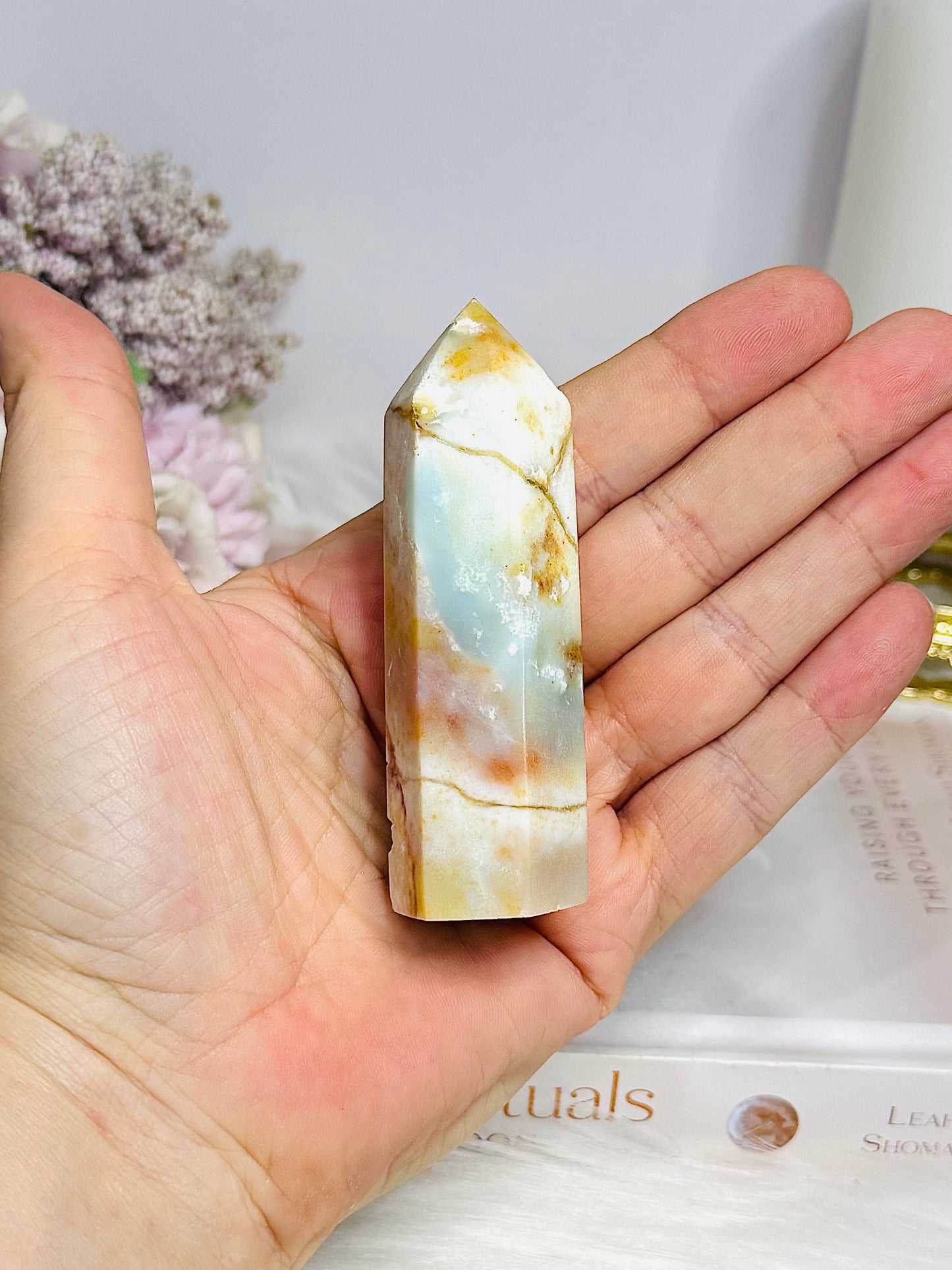 Sky Blue Quartz Tower 8cm