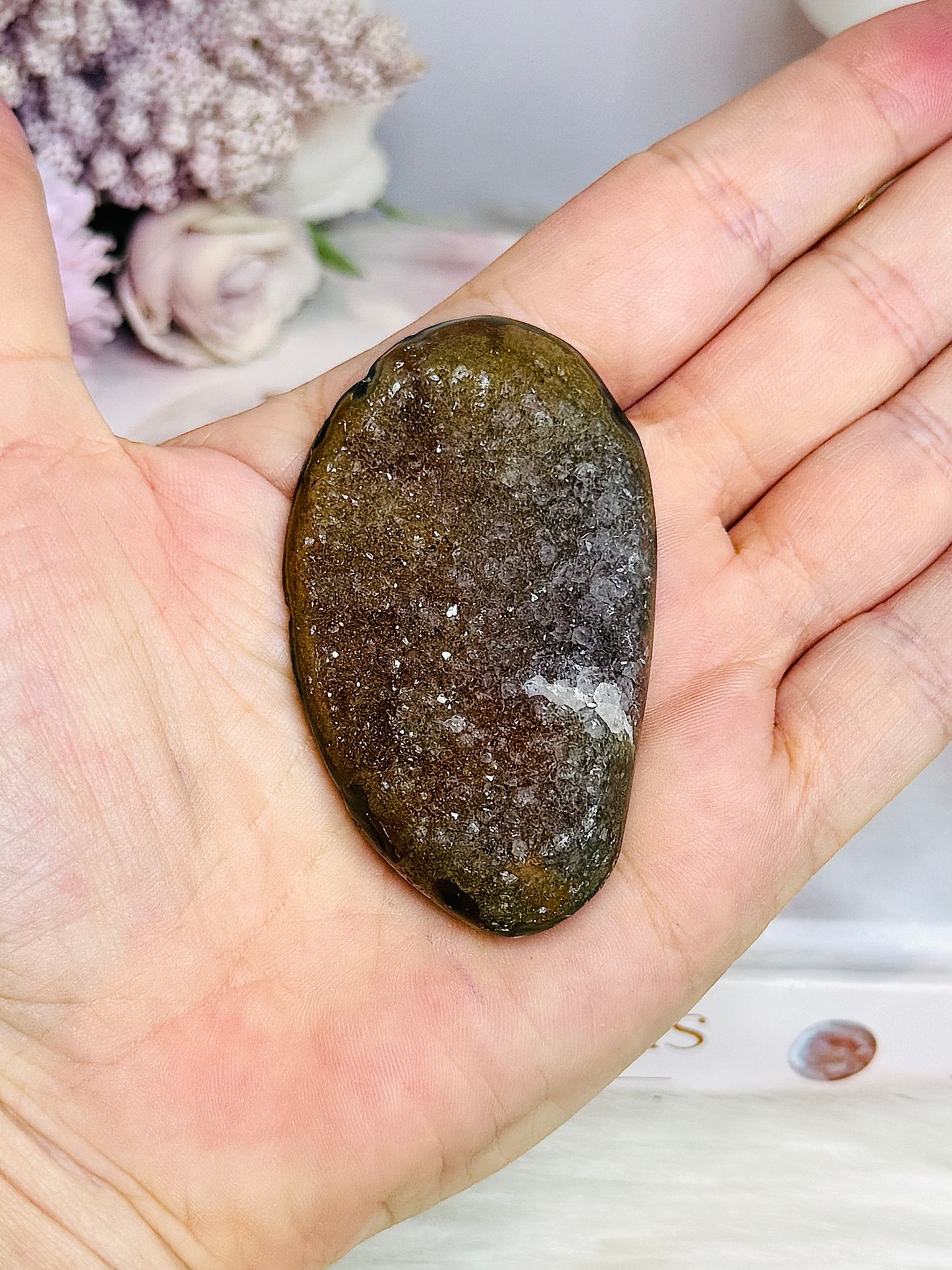 Amethyst Cluster Palm Stone