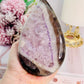 Classy & Fabulous 13cm Chunky Amethyst Agate Teardrop | Flame From Brazil On Stand