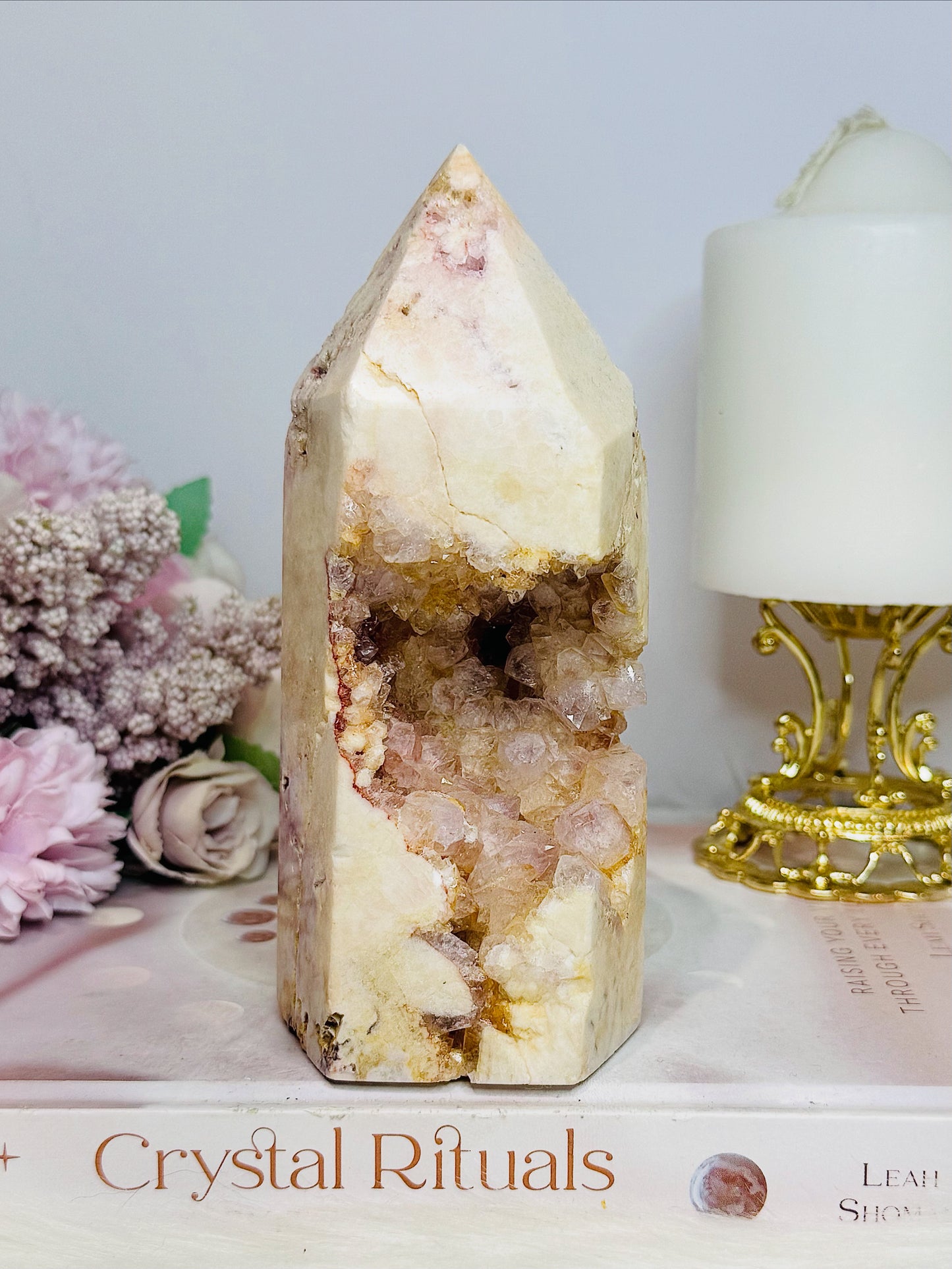 Large Druzy Pink Amethyst Tower 639g
