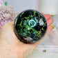 Large Fluorite Sphere with Rainbows 728g On Stand