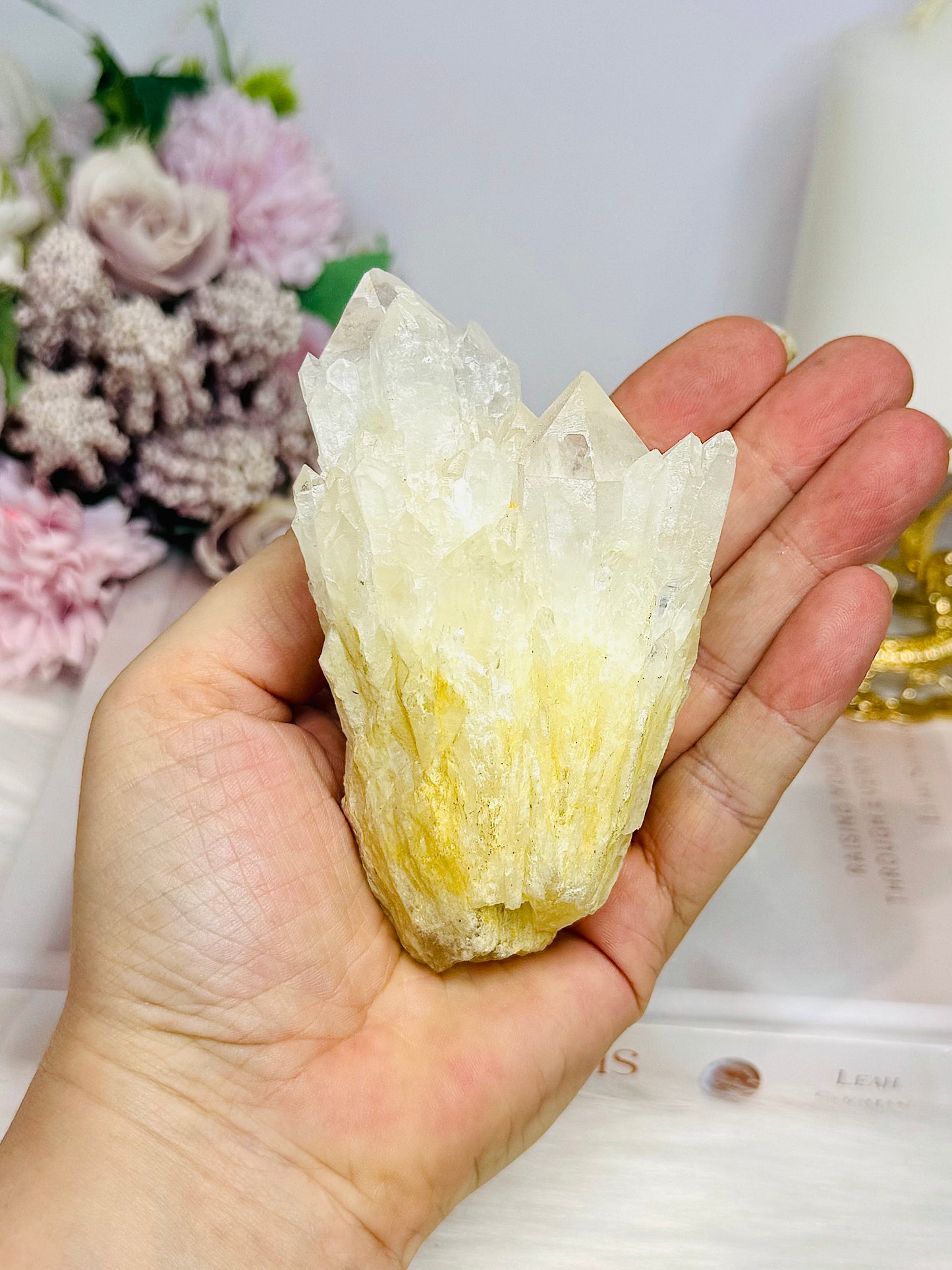 Natural Candle Quartz Cluster 10cm 230g