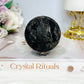 Natural Black Sphalerite Sphere on Stand 377g
