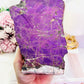 The Stone Of Freedom ~ Incredible Rare Natural Velvet Purpurite Huge Slab On Gold Stand, 22cm (Inc Stand) 683grams