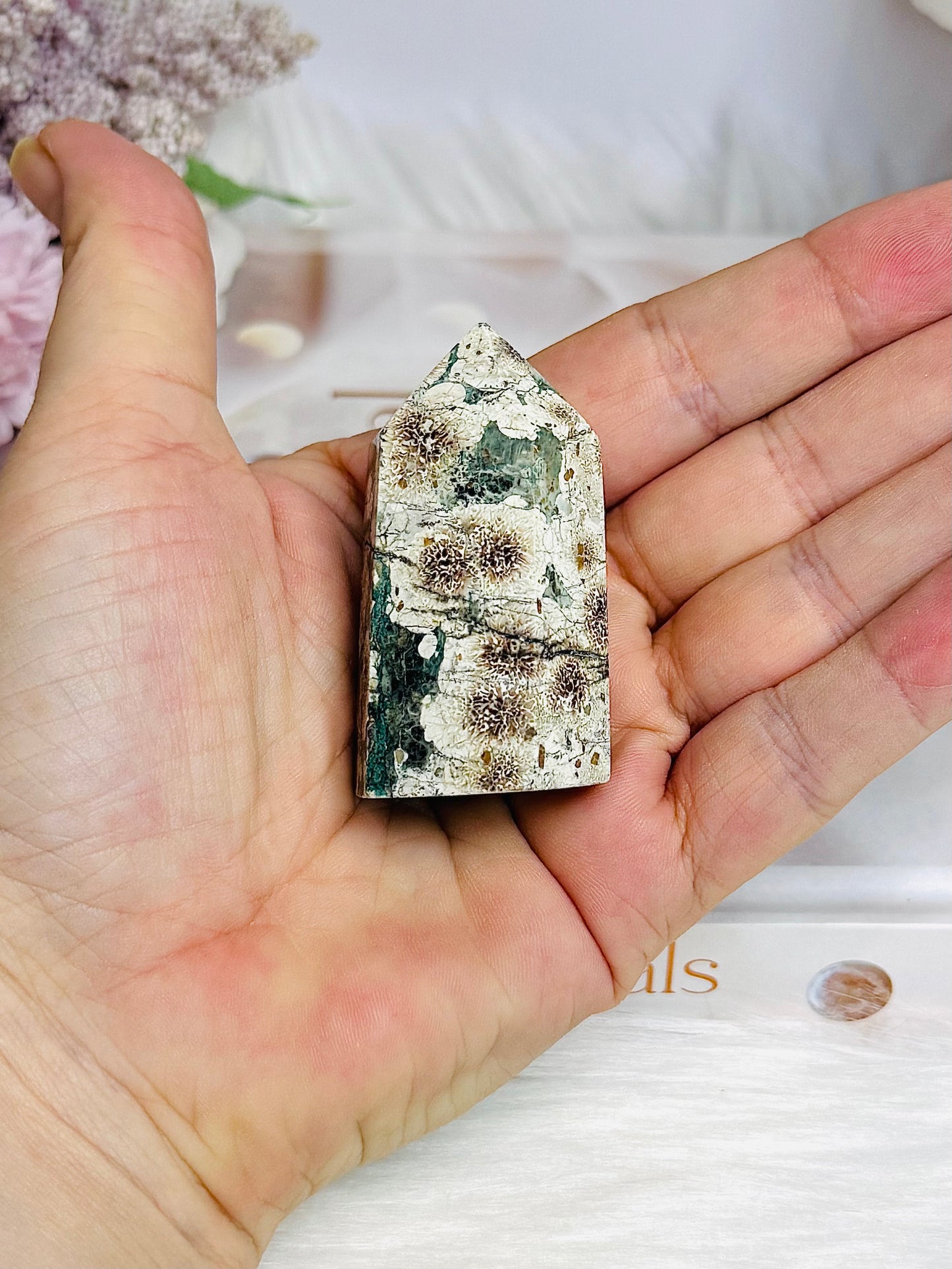 Sakura Flower Agate Tower 6cm