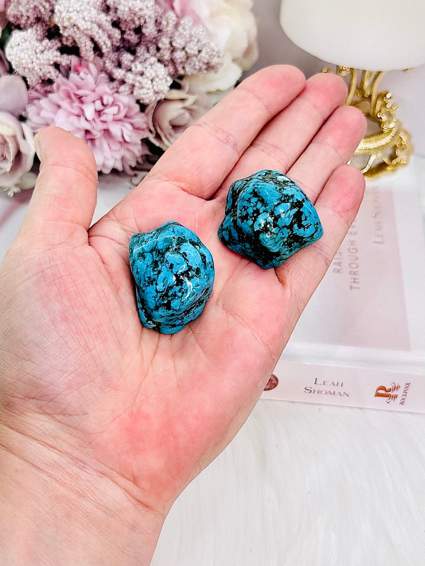 Luck, Peace & Protection ~ Gorgeous Natural Turquoise Raw Tumbles Set of 2