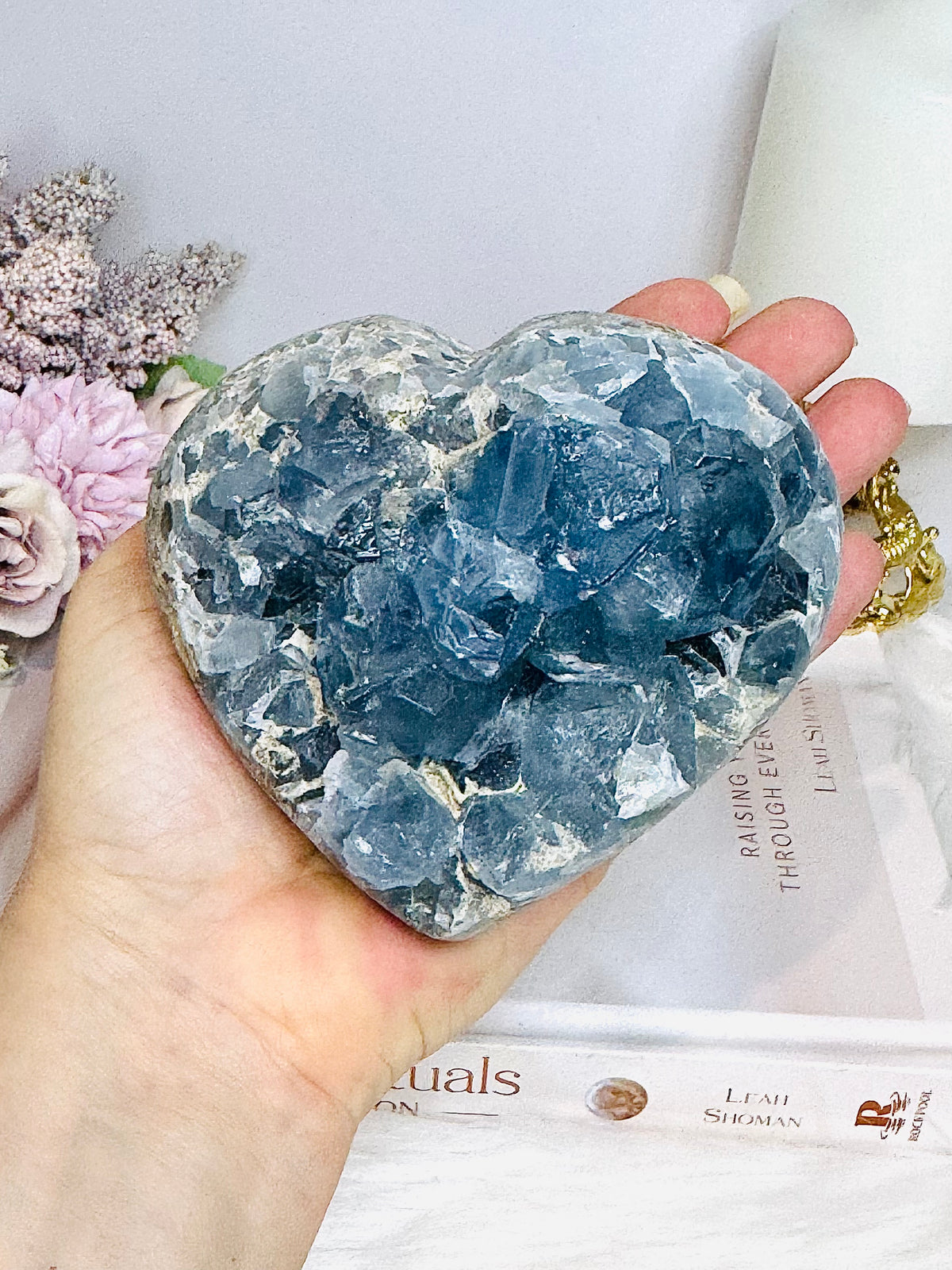 Large Deep Blue Large Chunky Celestite Heart 1.1KG