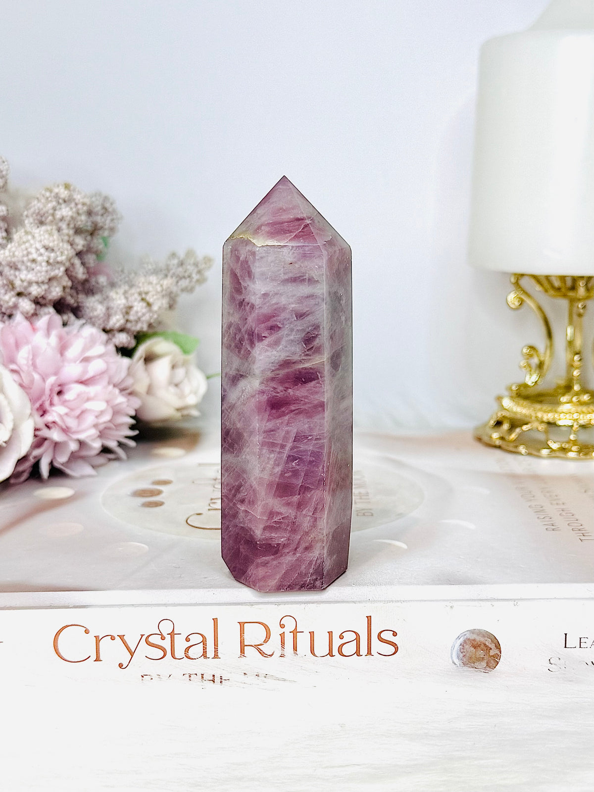 Lavender Rose Quartz Tower 9cm