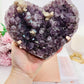 Classy & Fabulous Huge Stunning 22cm (Inc Stand) 1.87KG Amethyst Cluster Heart on Rose Gold Stand From Brazil ~ Exquisite Piece