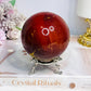 Large Mookaite Jasper Sphere on Stand 604g