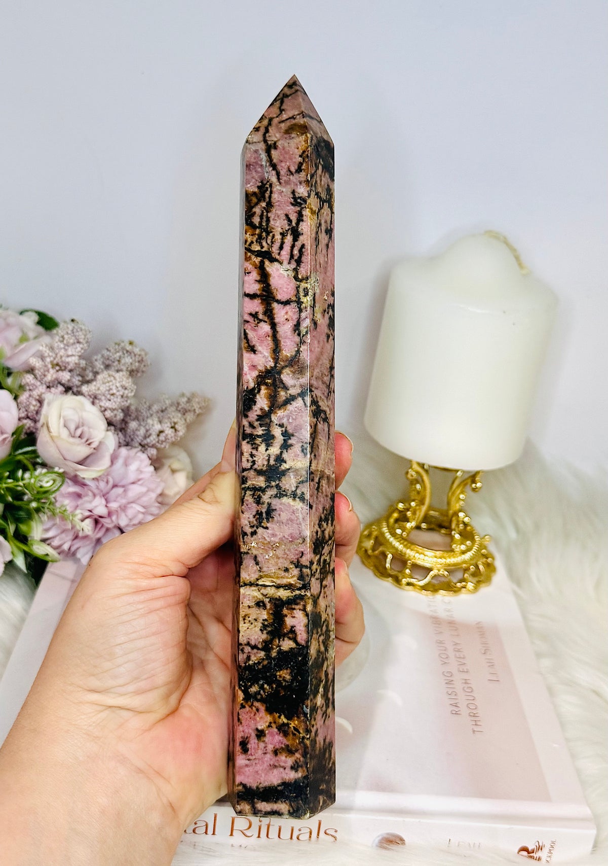 Large Rhodonite Tower 23cm