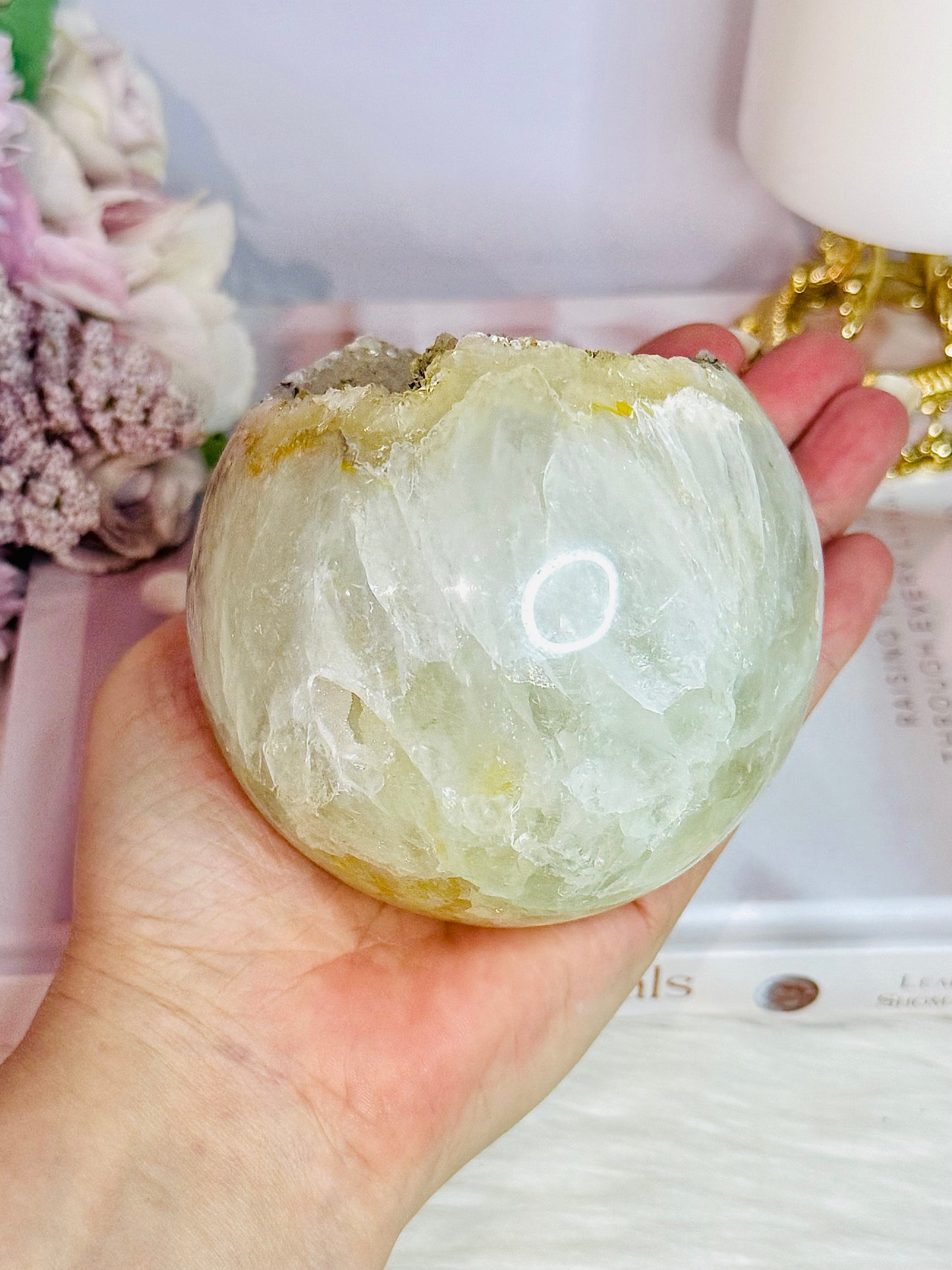 WOW!!!!! Huge 9cm 951gram Gorgeous Druzy Agate Sphere On Stand