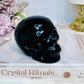 Large Black Obsidian Carved Skull 9cm