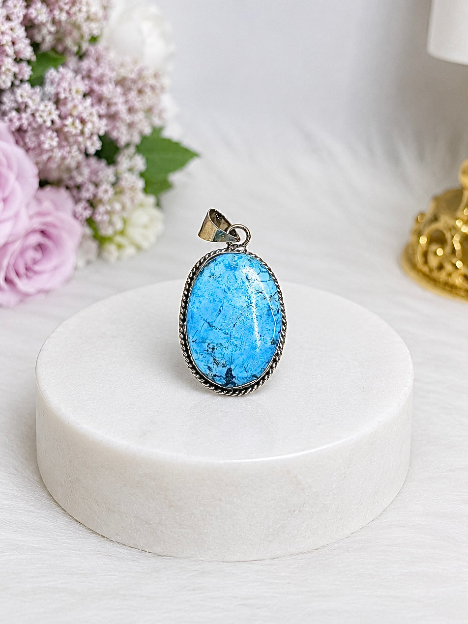 Sterling Silver 925 Navajo Turquoise Pendant