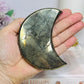 Large Pyrite Carved Moon on Stand 10cm