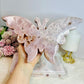 Huge Pink Amethyst Chunky Druzy Butterfly Carving On Stand 29cm Wide x 20cm Tall 1.3KG