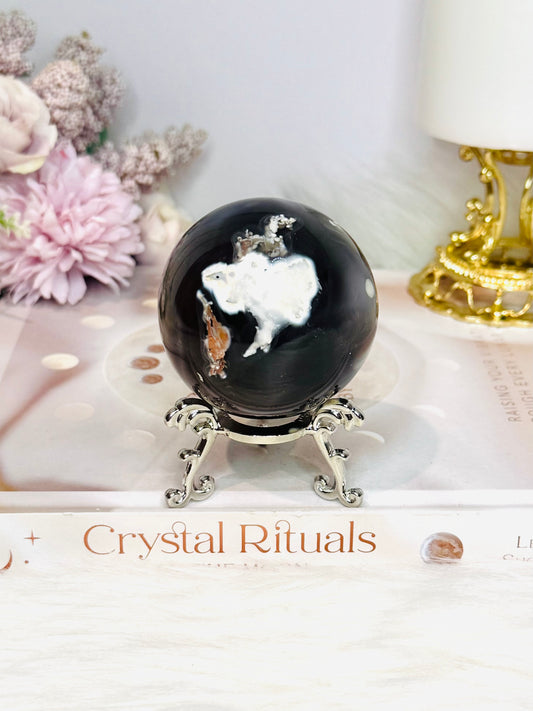 Orca Agate Sphere On Stand 247g