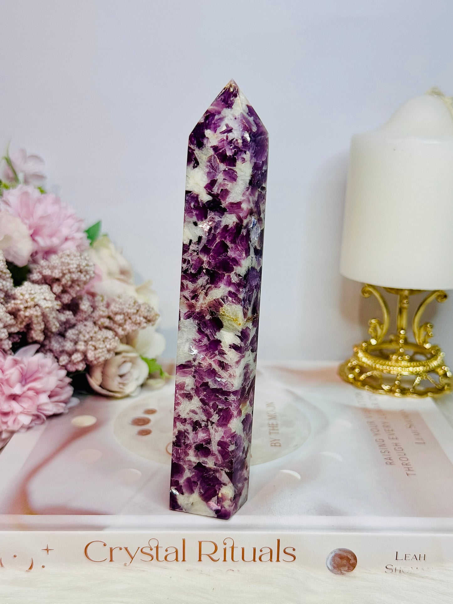 Fabulous Large 15cm Sparkling Purple Mica Tower