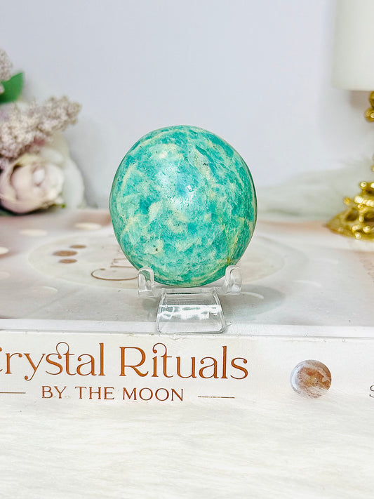 Amazonite Palm Stone (stand is display only)
