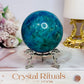 Absolutely Incredible High Grade Chrysocolla Sphere on Stand 329grams