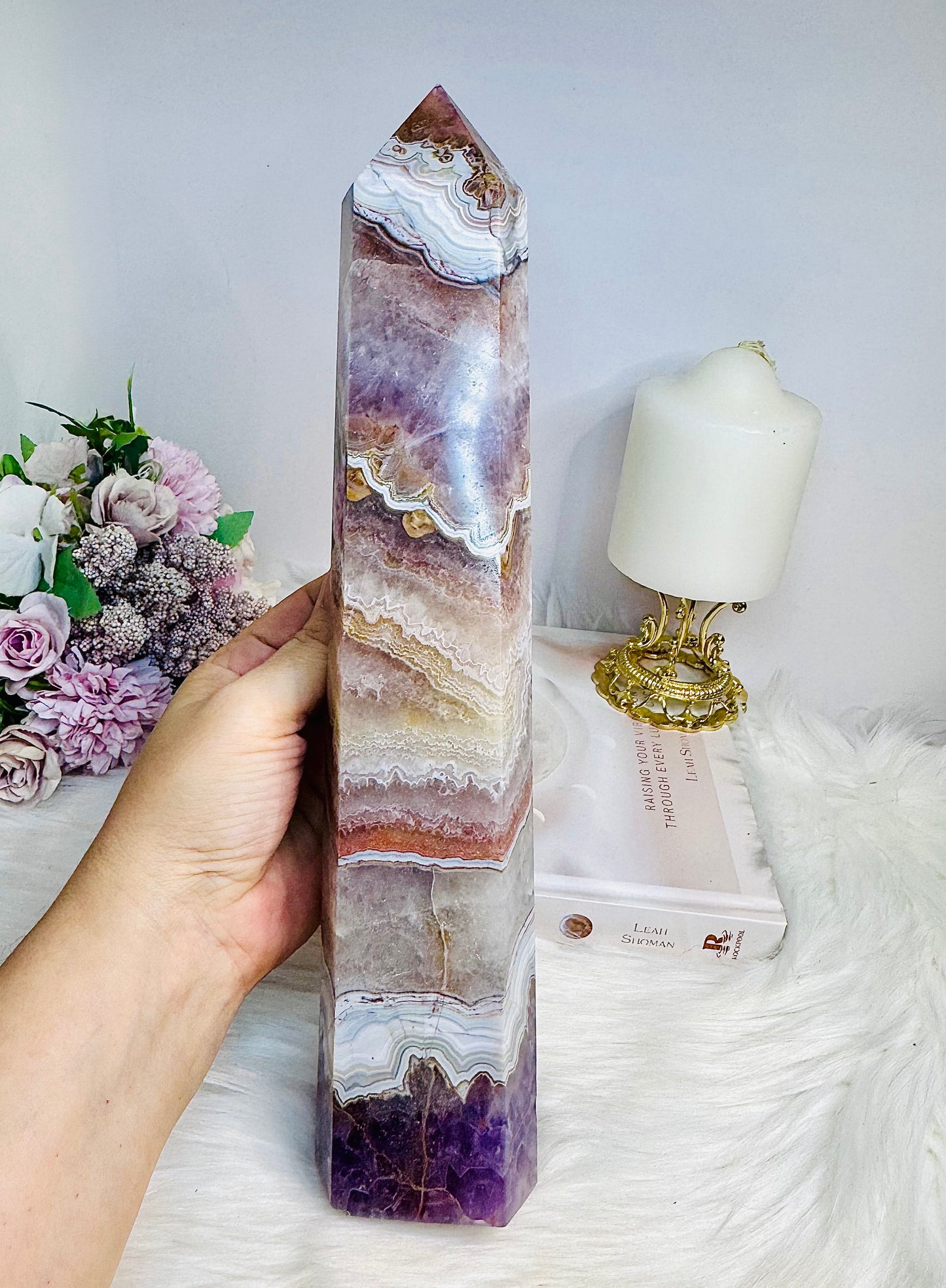 Huge Crazy Lace Amethyst Chunky Tower 32cm 1.6KG
