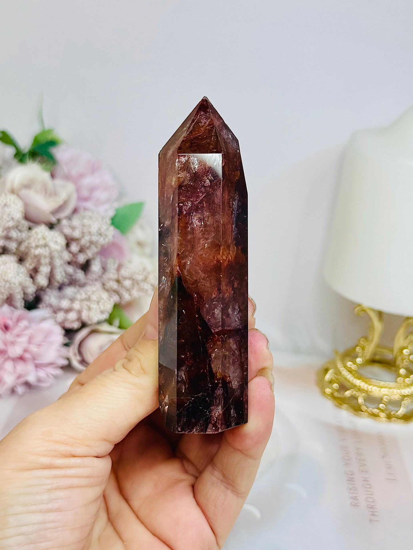 High Grade Fire Quartz Tower 10cm