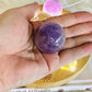 Feminine Energy ~ Large Light Stand 20cm with Glass Fairy Sphere, 3 Amethyst Spheres, Rose Quartz Sphere & 2 Pink Amethyst Spheres