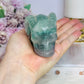 Fluorite Skull with Ram Horns 7.5cm 415g