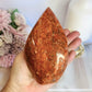 Incredible Large Chunky 14cm Sunstone Carved Flame | Freeform