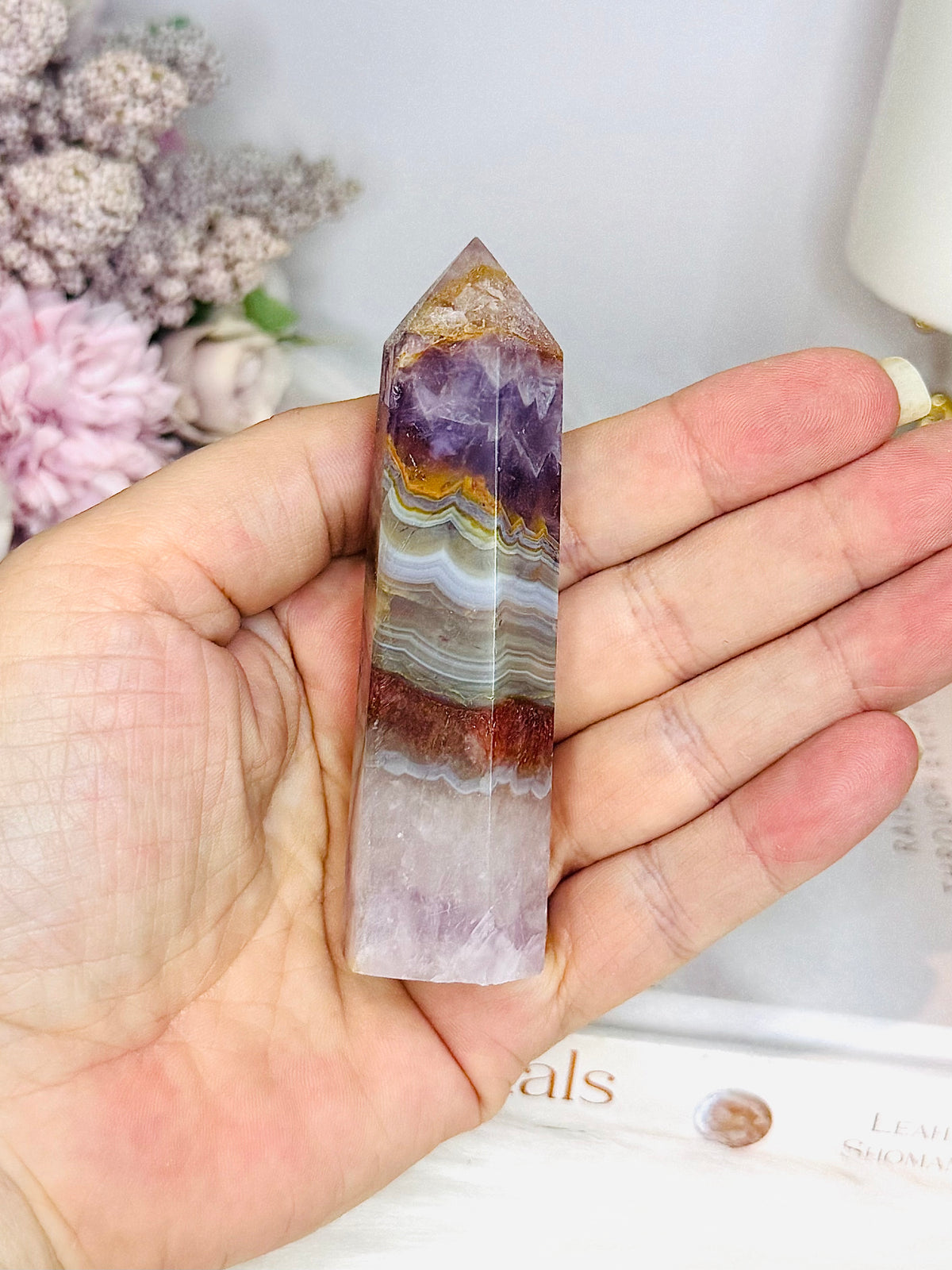 Crazy Lace Amethyst Tower 9cm